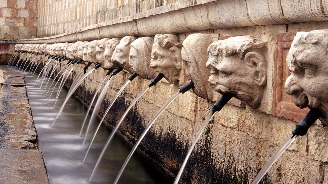 The 99 Canelle fountains in L'Aquila, Itay