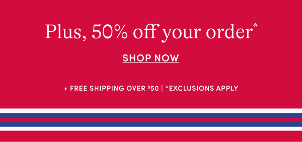 50% off your order