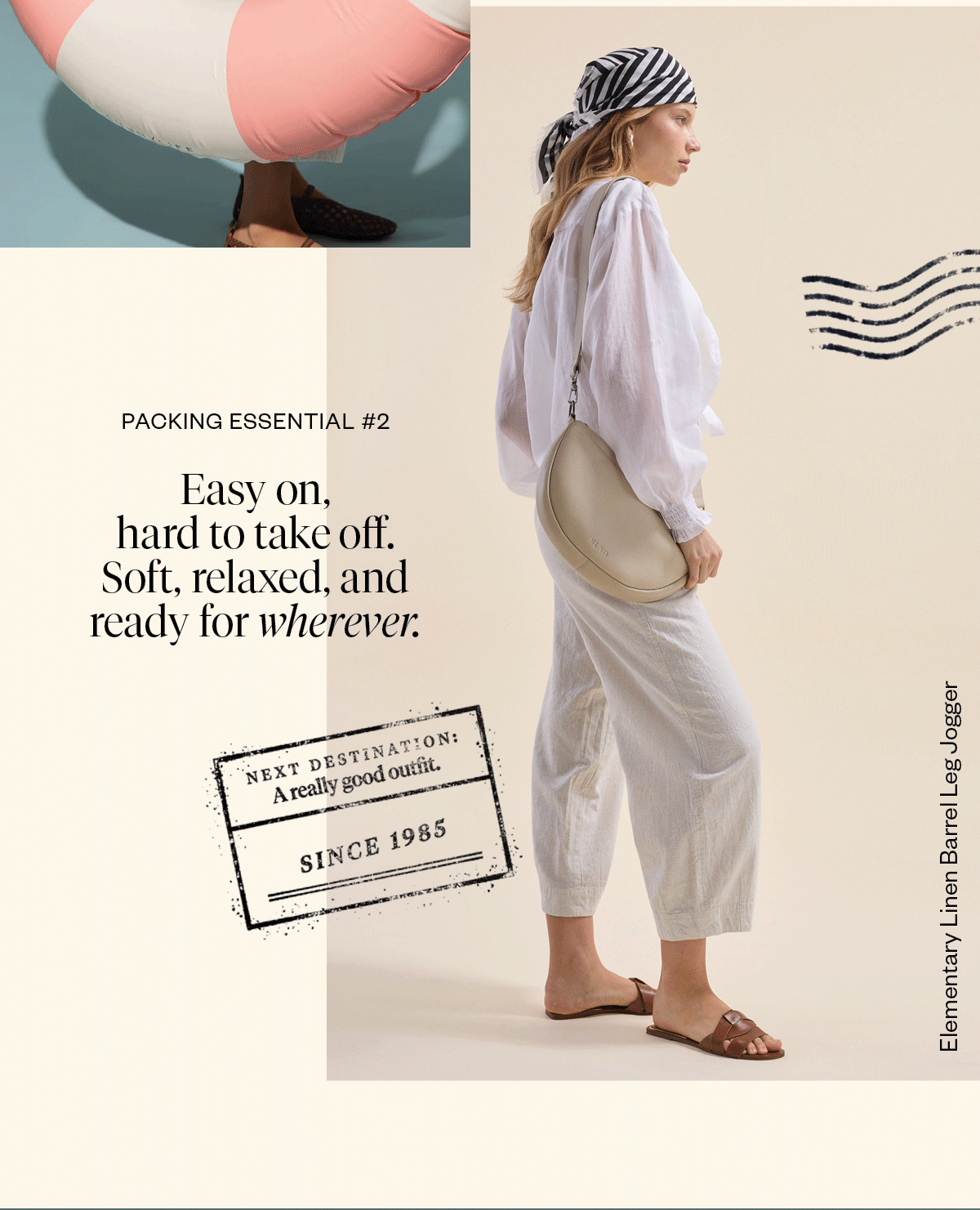 Elementary Linen Barrel Leg Jogger