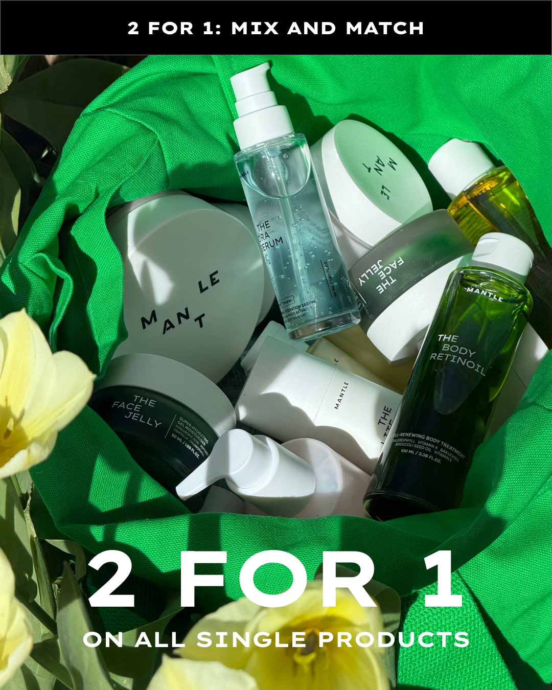 2 for 1 on all single products