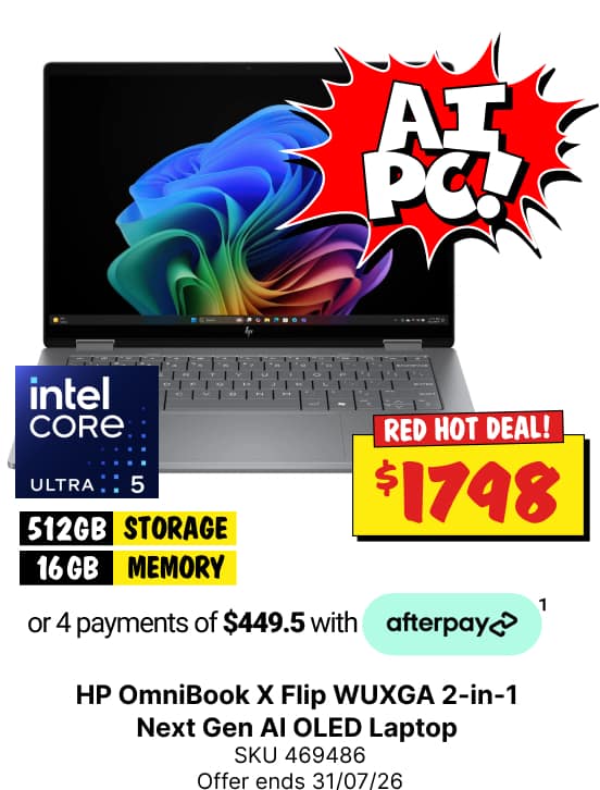 HP OmniBook X Flip WUXGA 2-in-1 Next Gen AI OLED Laptop