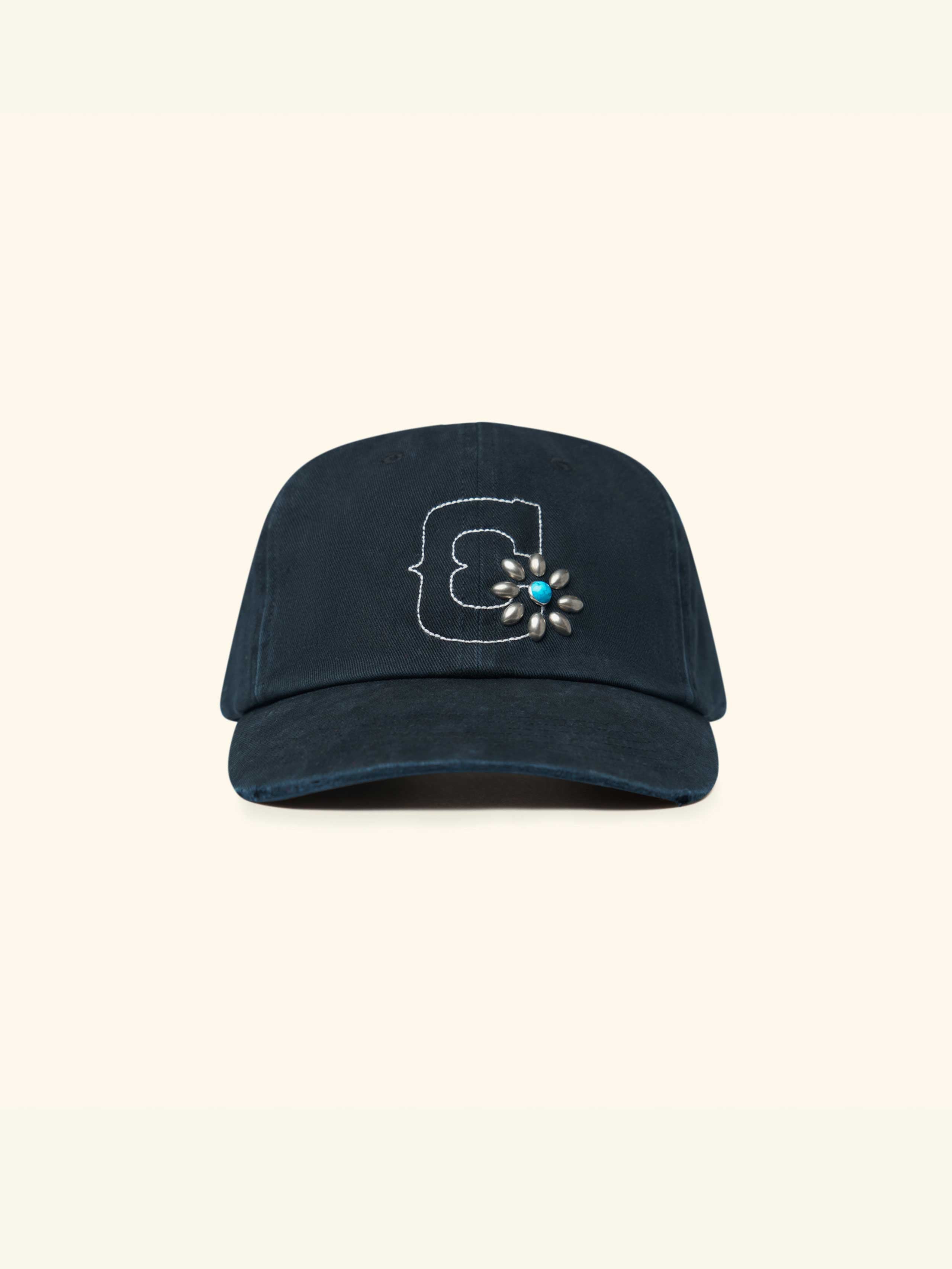 Image of Studded Unstructured Hat (Black)