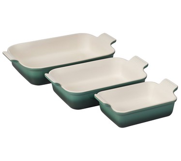 Le Creuset Set of (3) Heritage Rectangular Baking Dishes