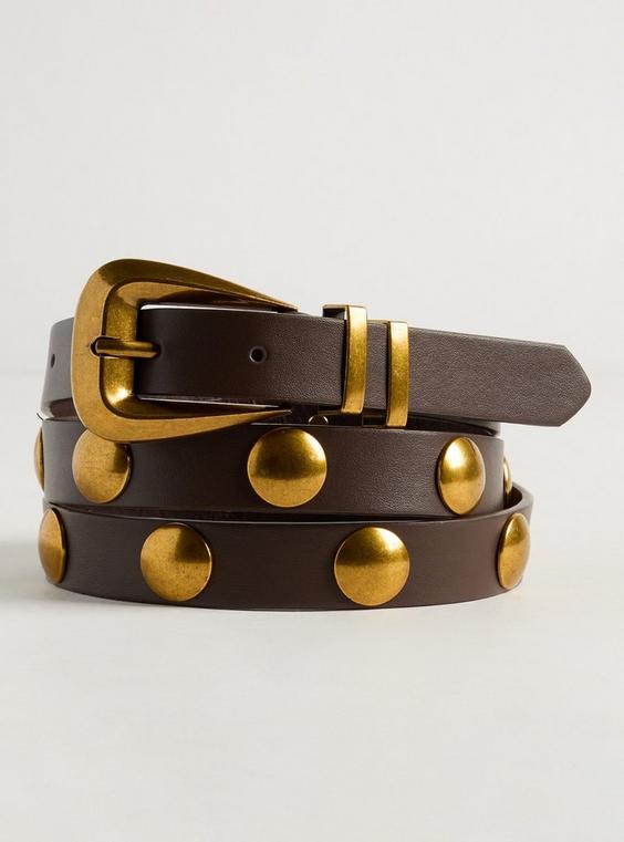 Studded Denim Belt
