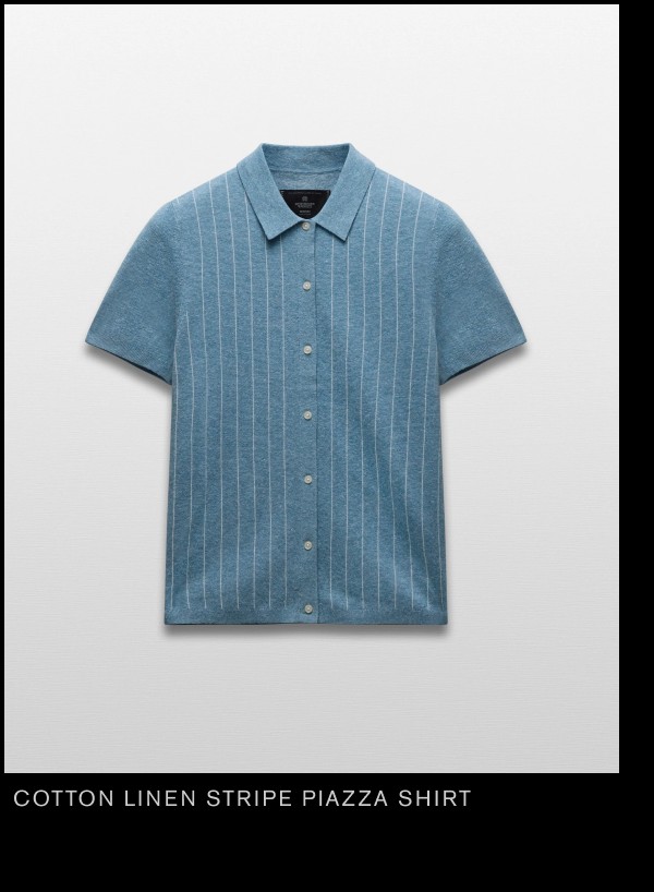 Cotton Linen Stripe Piazza Shirt