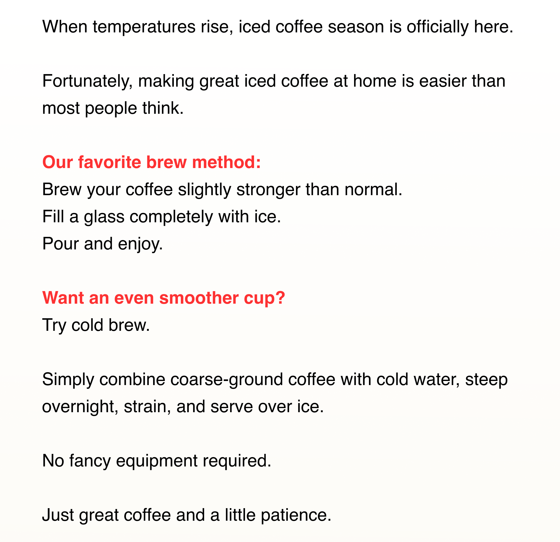 Brew Guide for Cold Brew