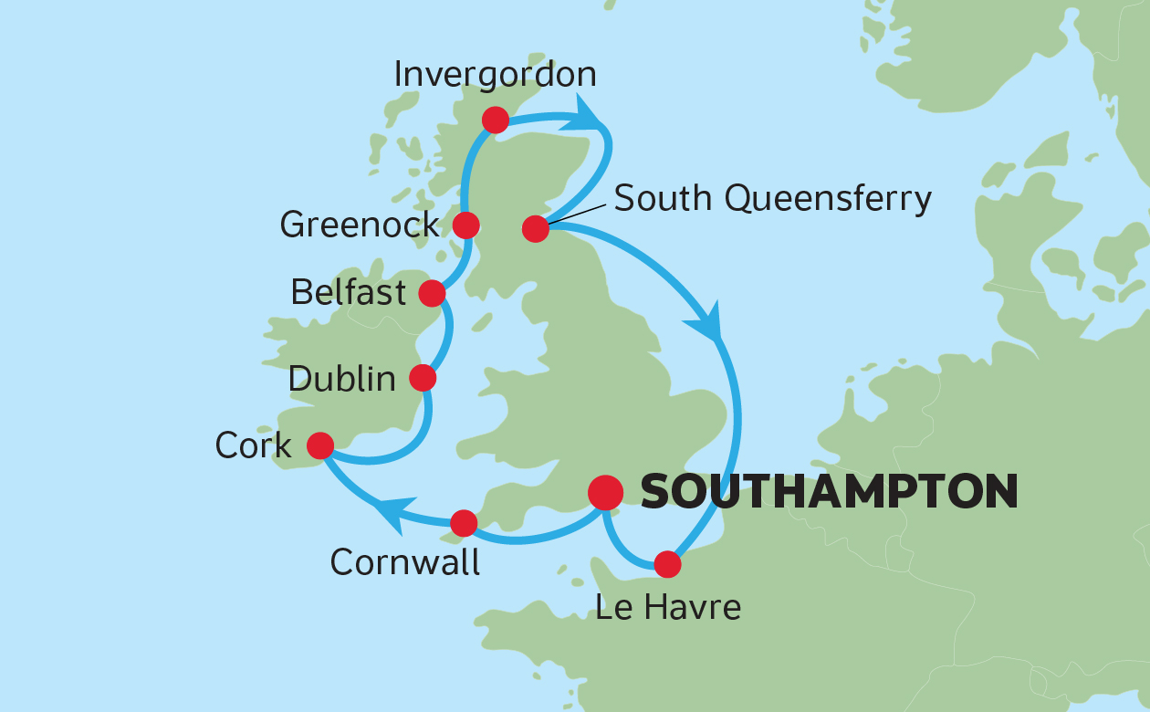 BRITISH ISLES <br>WITH FRANCE & BELFAST MAP