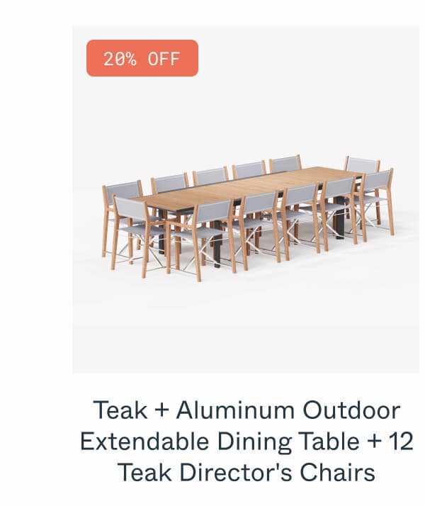 Aluminum Dining Table, Aluminum Director’s Chairs and Aluminum Dining Bench