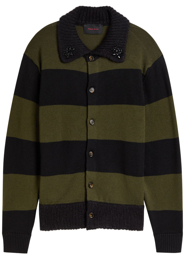 SIMONE ROCHA Striped wool cardigan