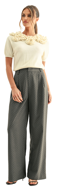 Crista Polka Dot Pleated Pants