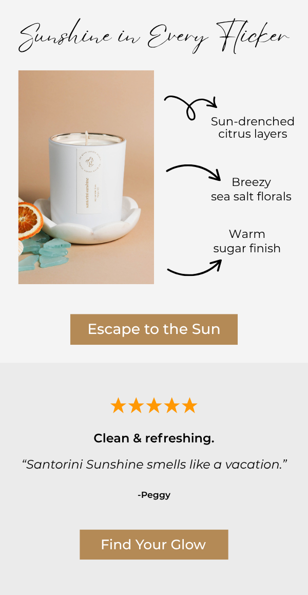 graphic with scent overview / benefits and a review