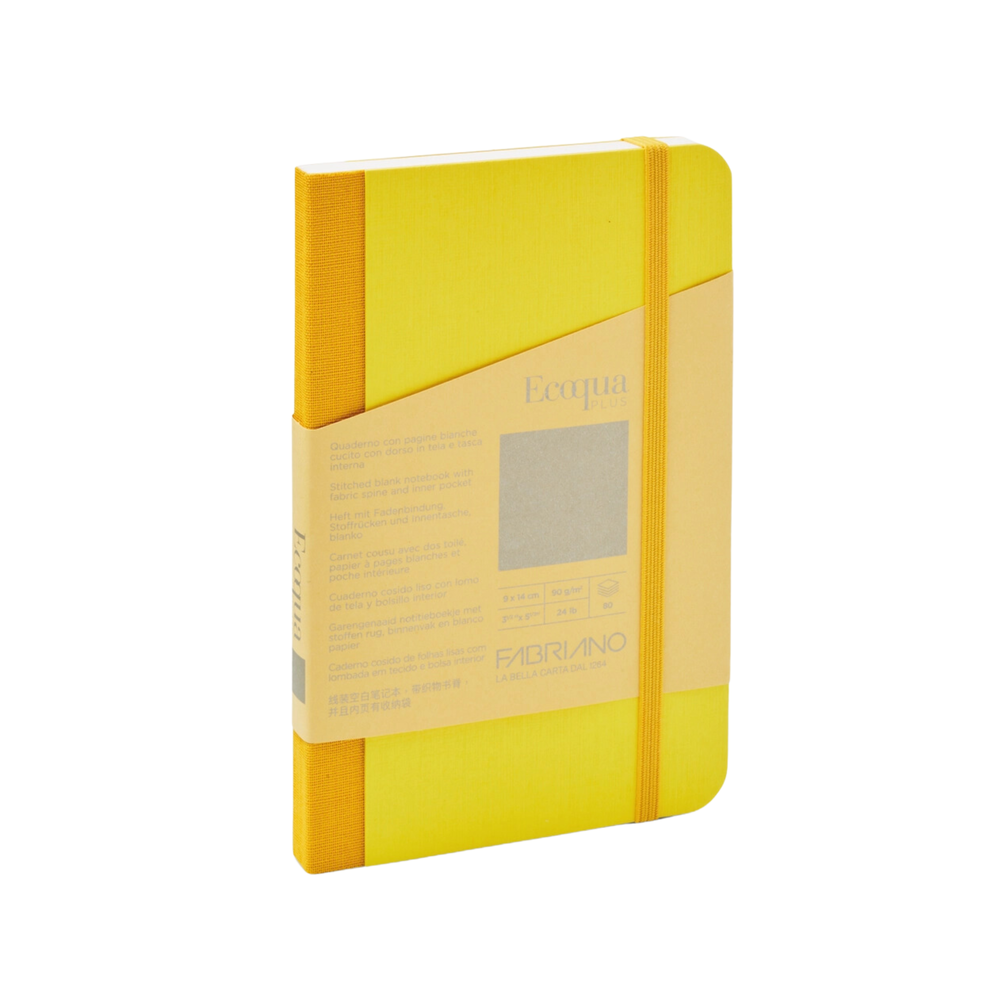Image of Fabriano Ecoqua Plus Fabric-Bound Notebook, Blank,Yellow