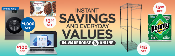 Member Only Savings in Warehouse and online