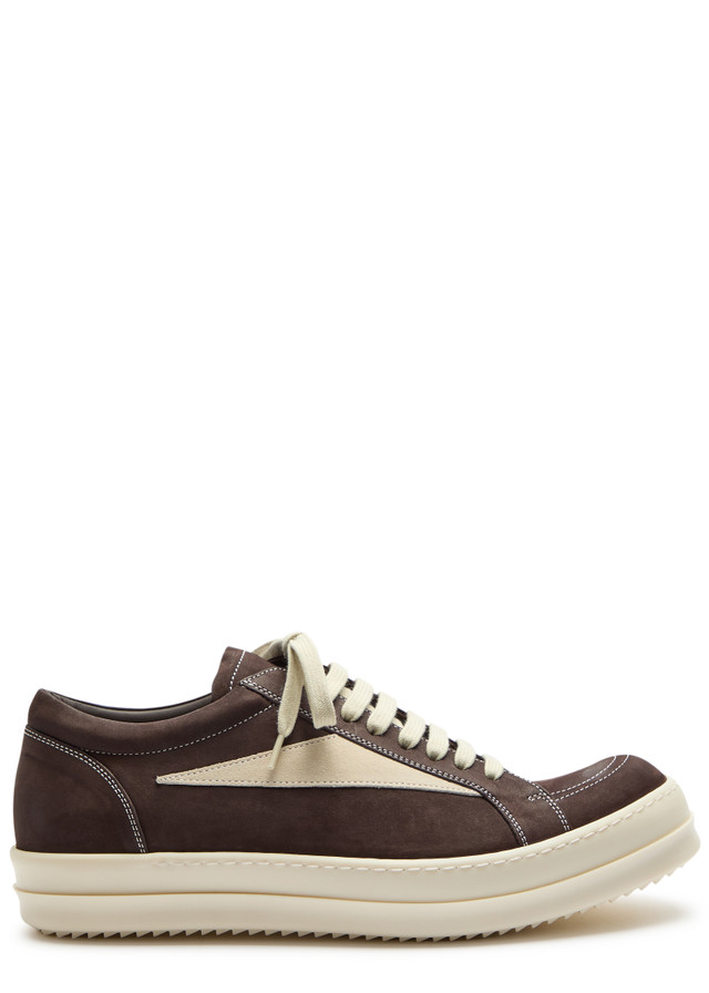 RICK OWENS Suede and leather sneakers