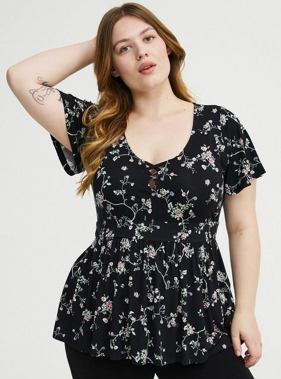 Super Soft Strappy Flutter Sleeve Babydoll Top