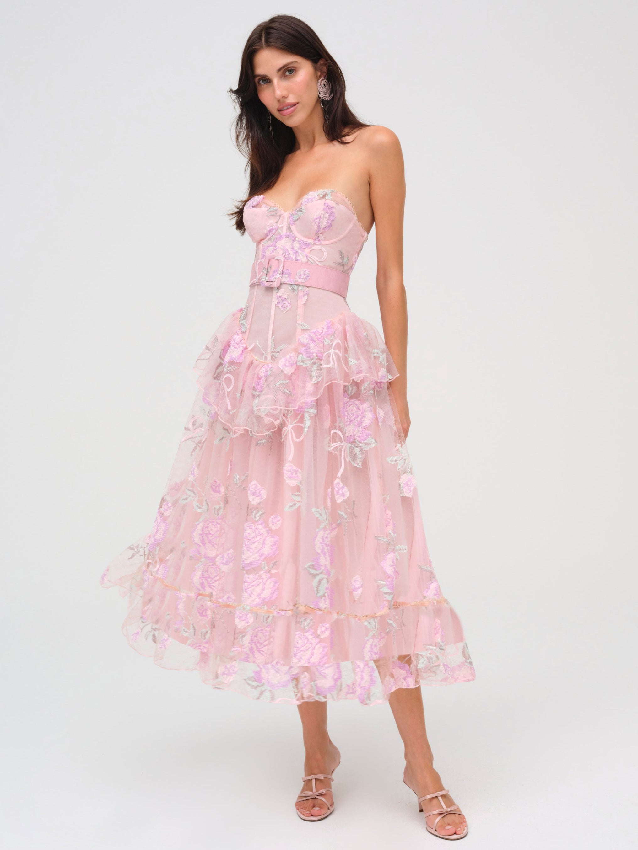 Image of Emmeline Embroidery Midi Dress