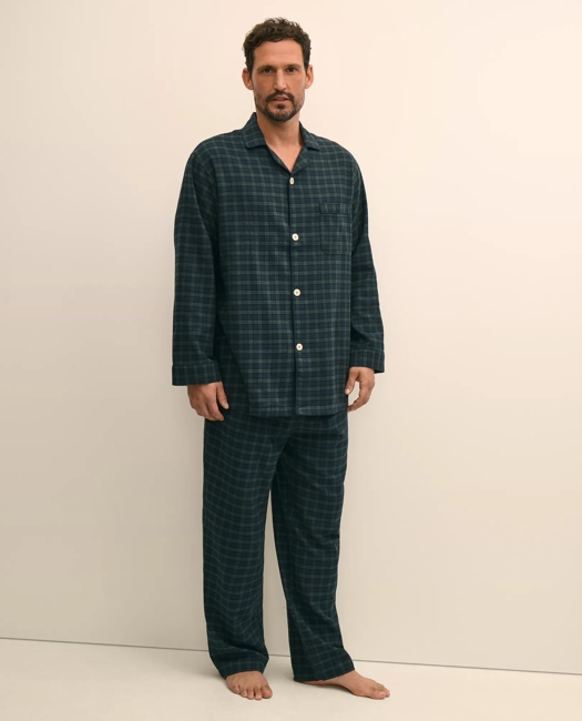 Image of Cotton Flannel Tartan Pajamas