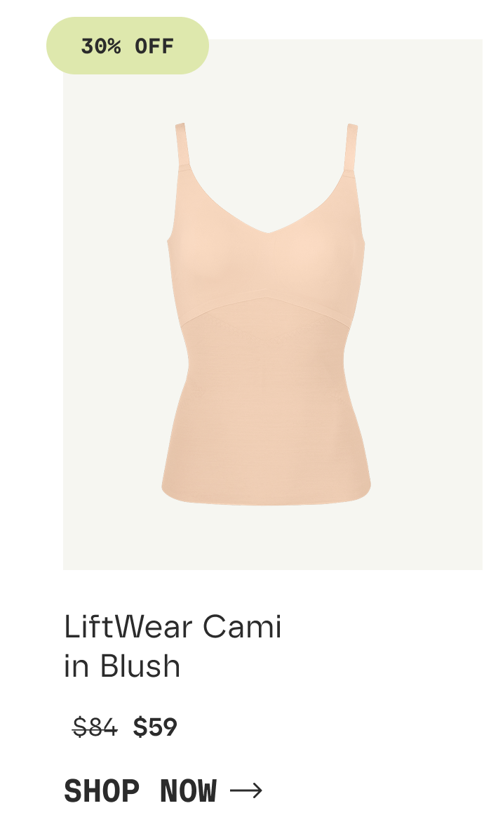 30% OFF | LiftWear Cami in Blush | $59 | SHOP NOW
