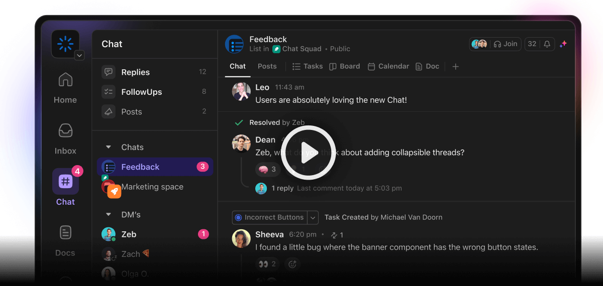 ClickUp Chat Video