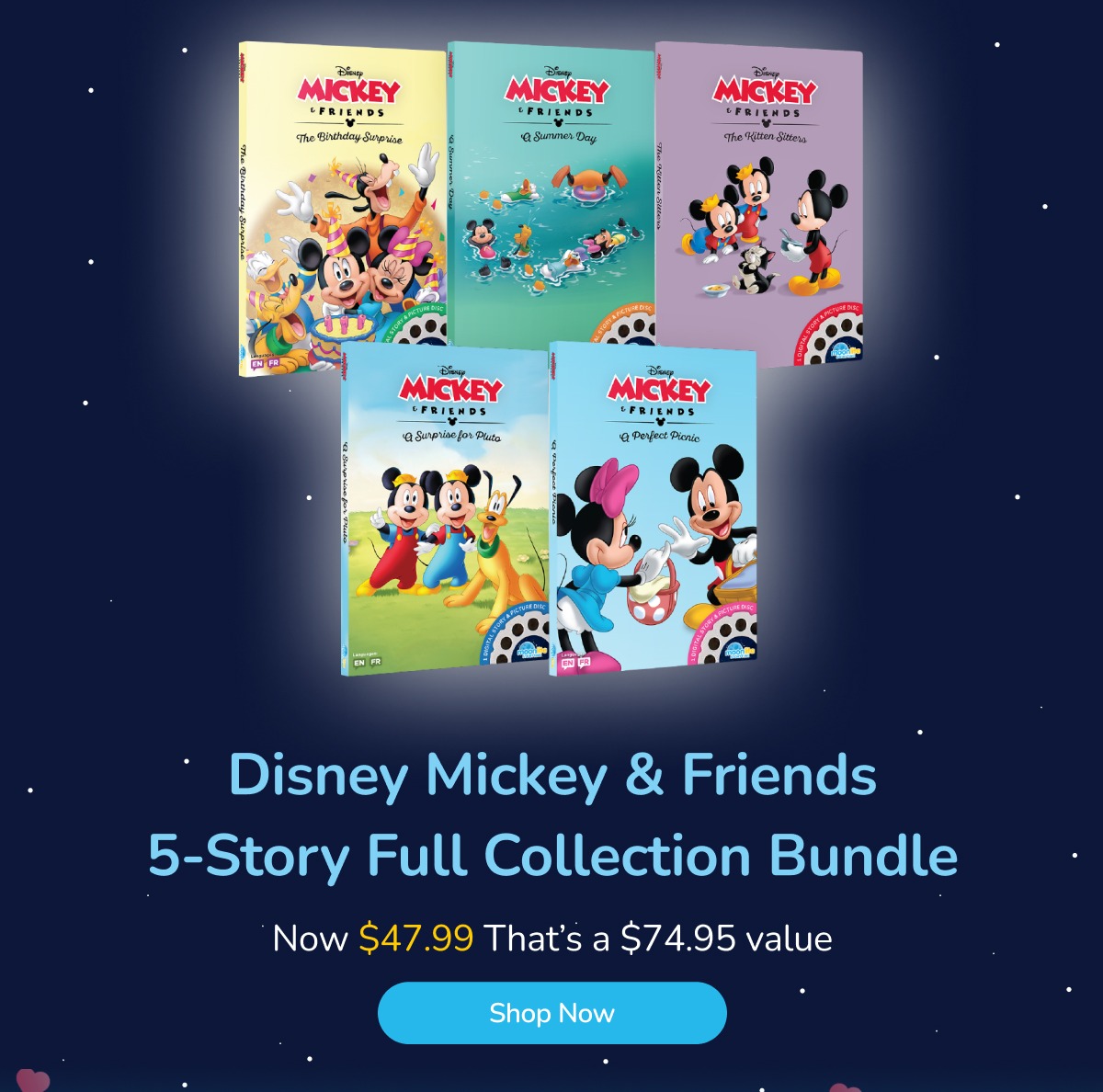 Disney Mickey & Friends 5-Story Full Collection Bundle Now $47.99 That’s a $74.95 value Shop Now
