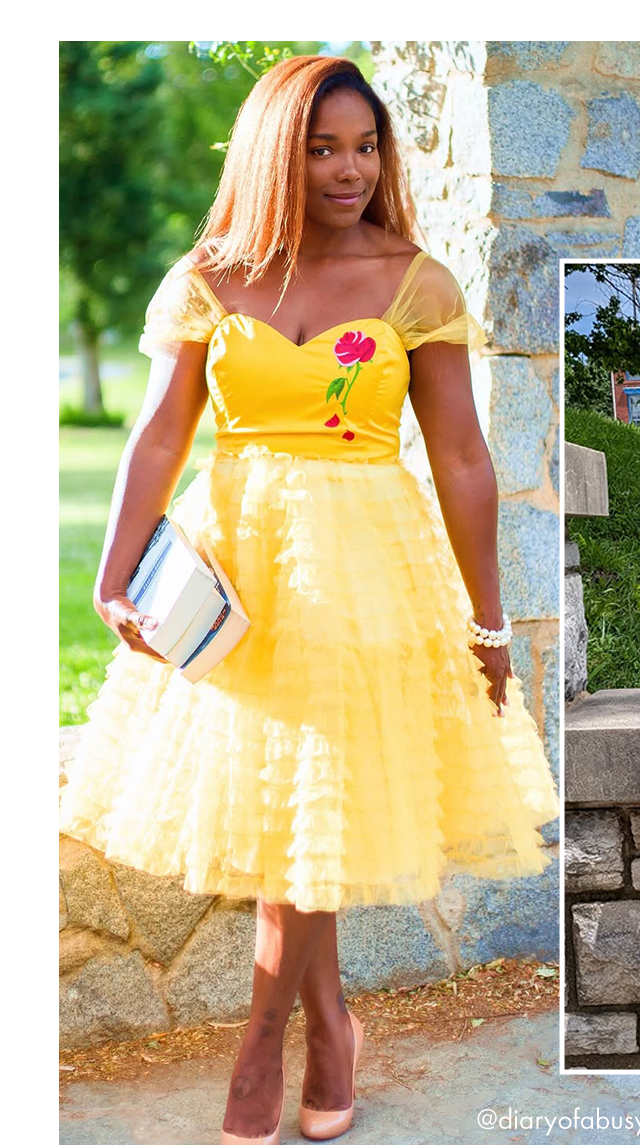Disney Beauty & the Beast Collection by Unique Vintage Yellow Mesh Tulle Belle Swing Dress