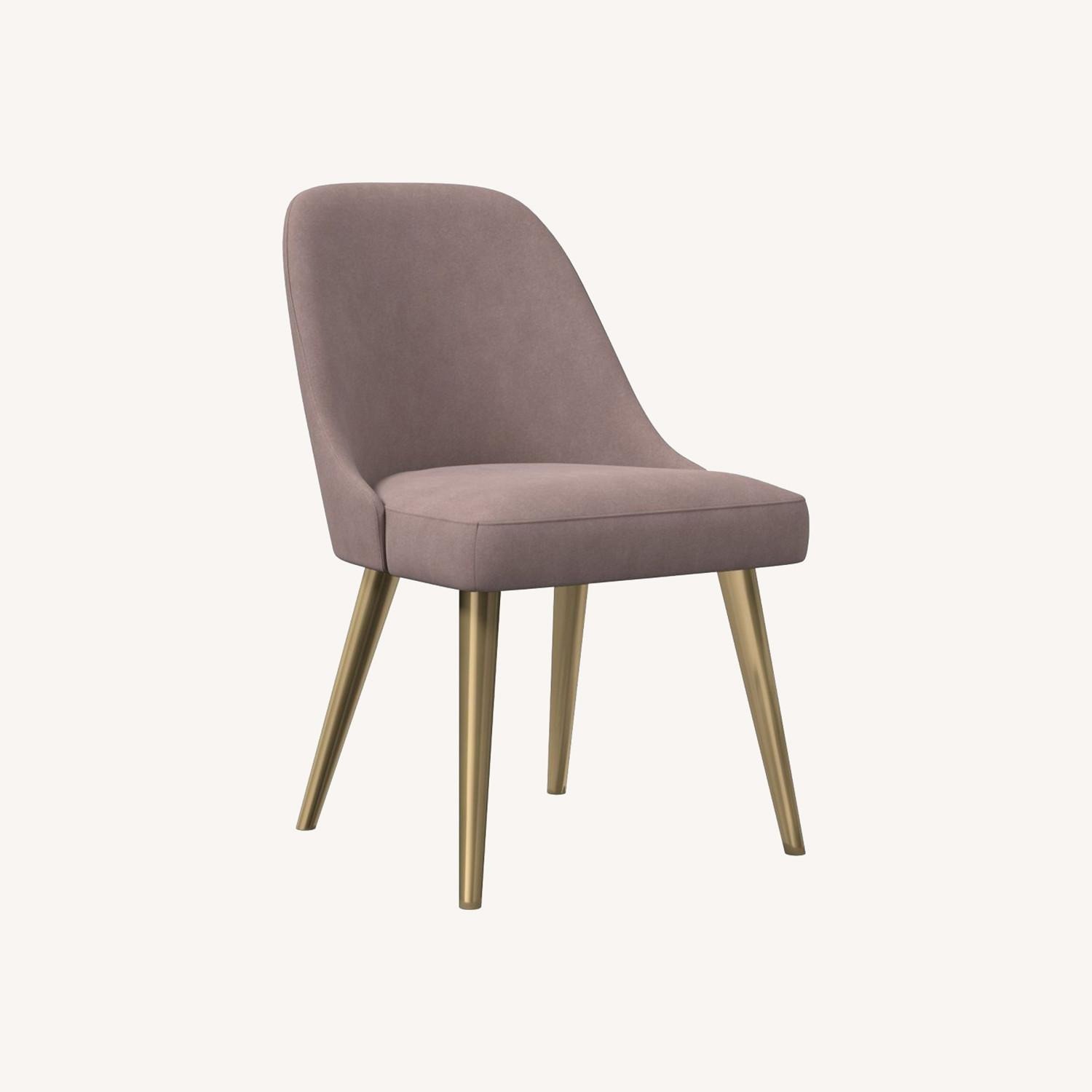 Image of West Elm Pink Velvet Dining Chairs