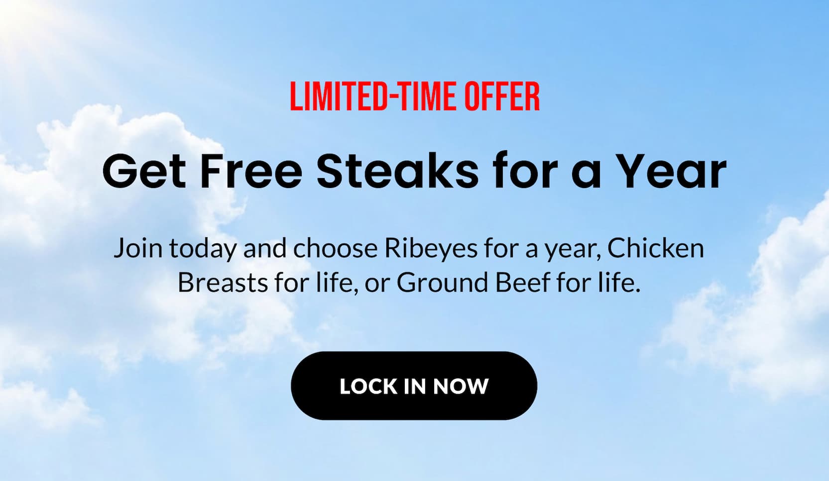 LIMITED-TIME OFFER: Get Free Steaks for a Year | LOCK IN NOW