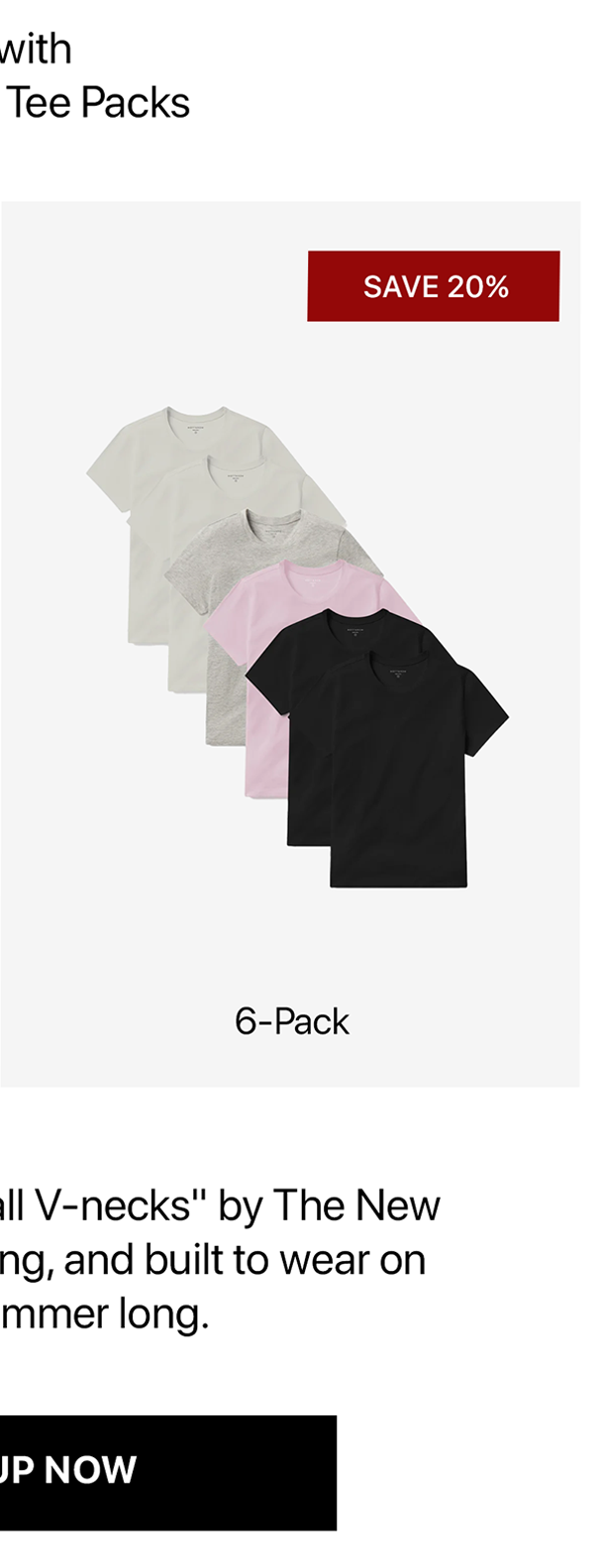 Fitted V-Neck Marcy Tee 6-pack