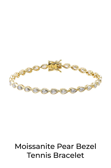 Moissanite Pear Bezel Tennis Bracelet