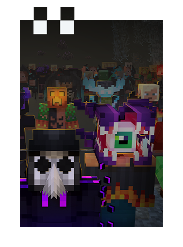 Art for Minecraft depicting a variety of Halloween costumes available for sale.