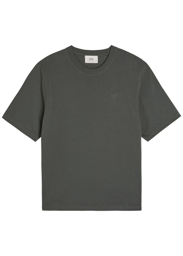 AMI PARIS Logo-embossed cotton T-shirt