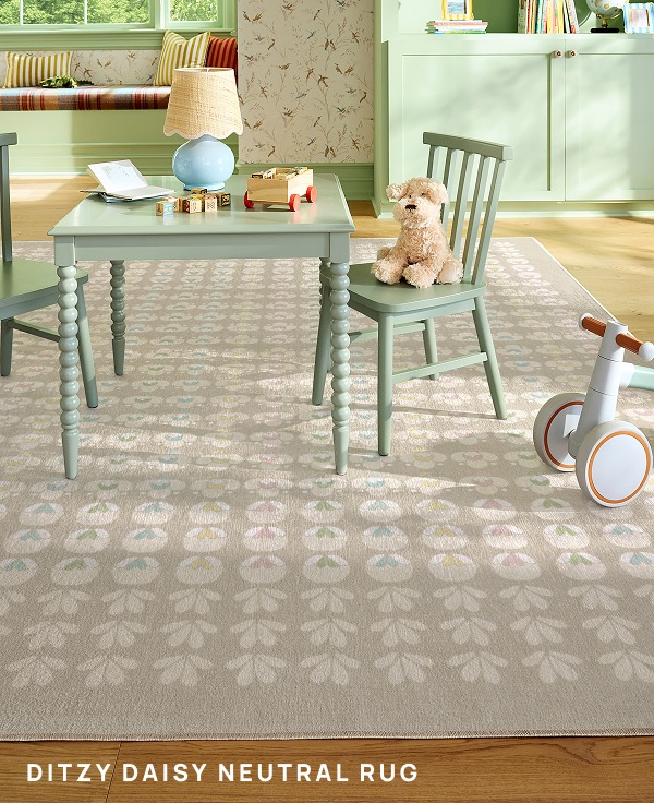 Ditzy Daisy Neutral Rug 