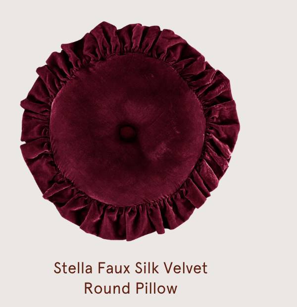 Stella Faux Silk Velvet Round Pillow