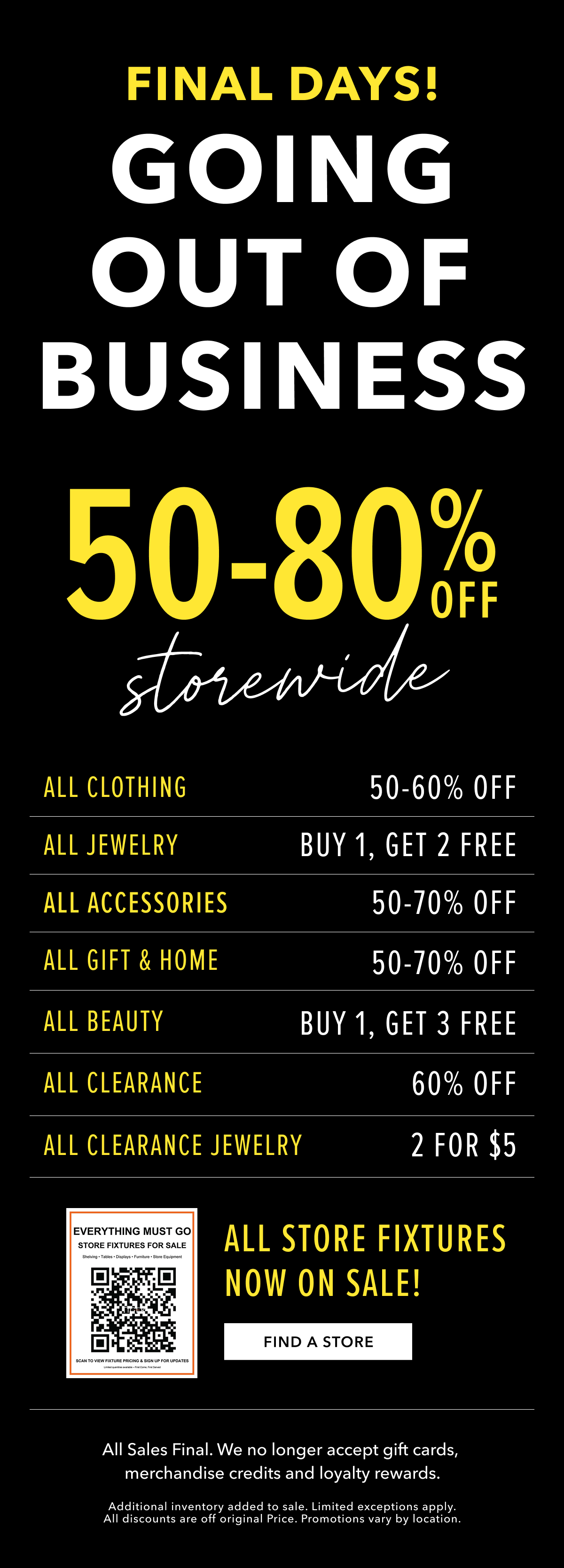 Store Closing Sale