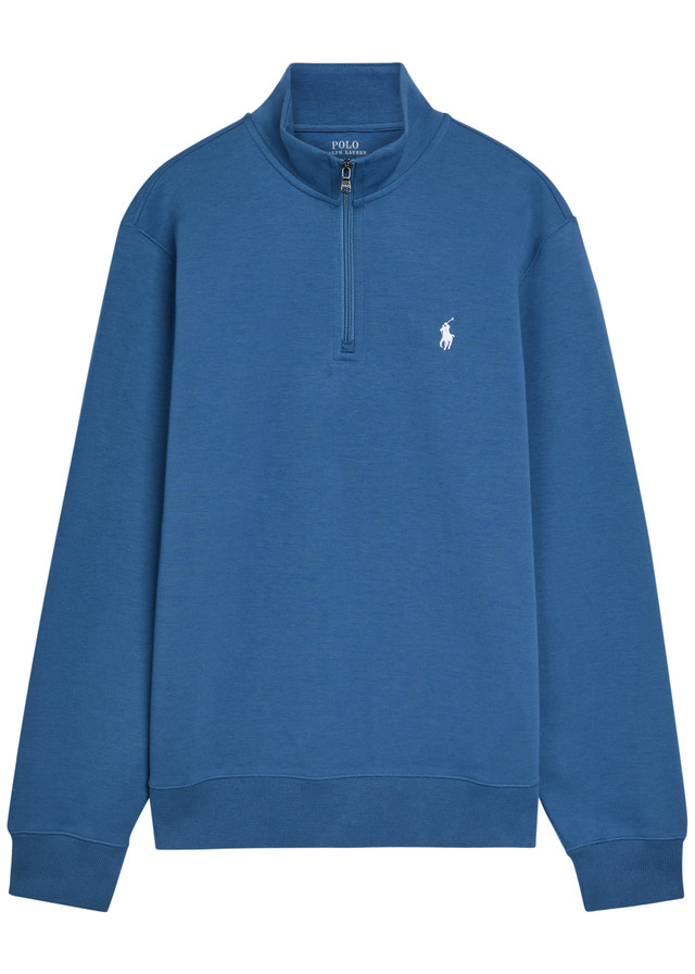 POLO RALPH LAUREN Half-zip cotton-blend sweatshirt