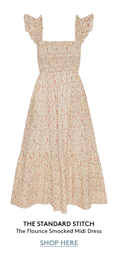 The Flounce Smocked Midi Dress