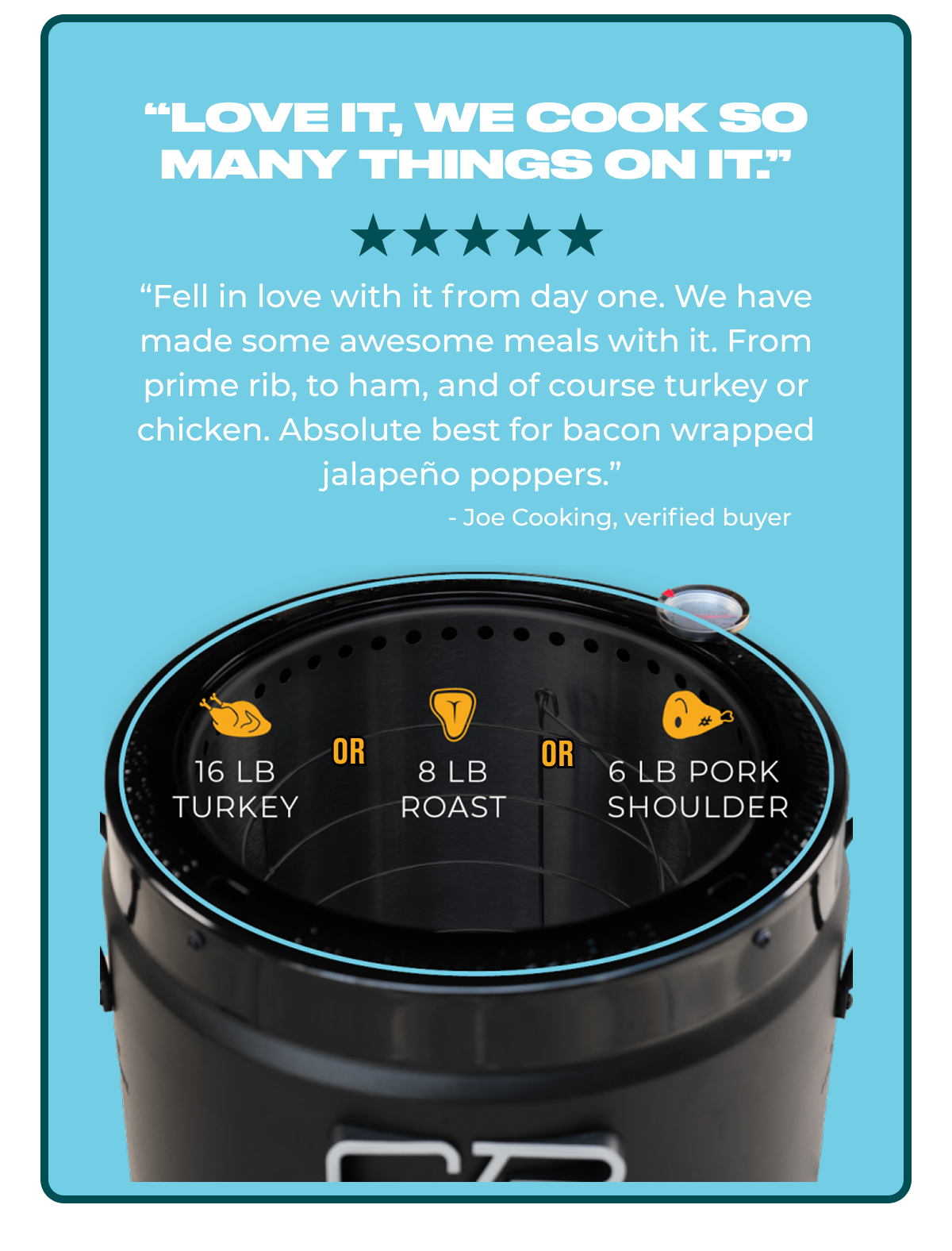 “Love it, we cook so many things on it.”