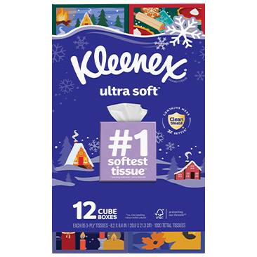 Kleenex Ultra Soft Facial Tissue, 3-Ply, 85-count, 12-pack