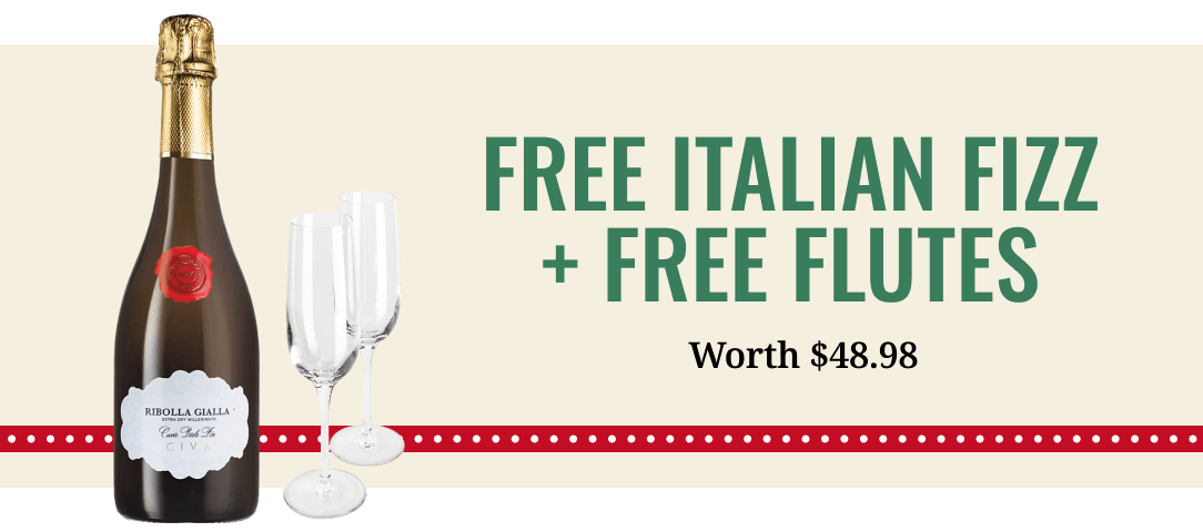 Free sparkling wine and flutes