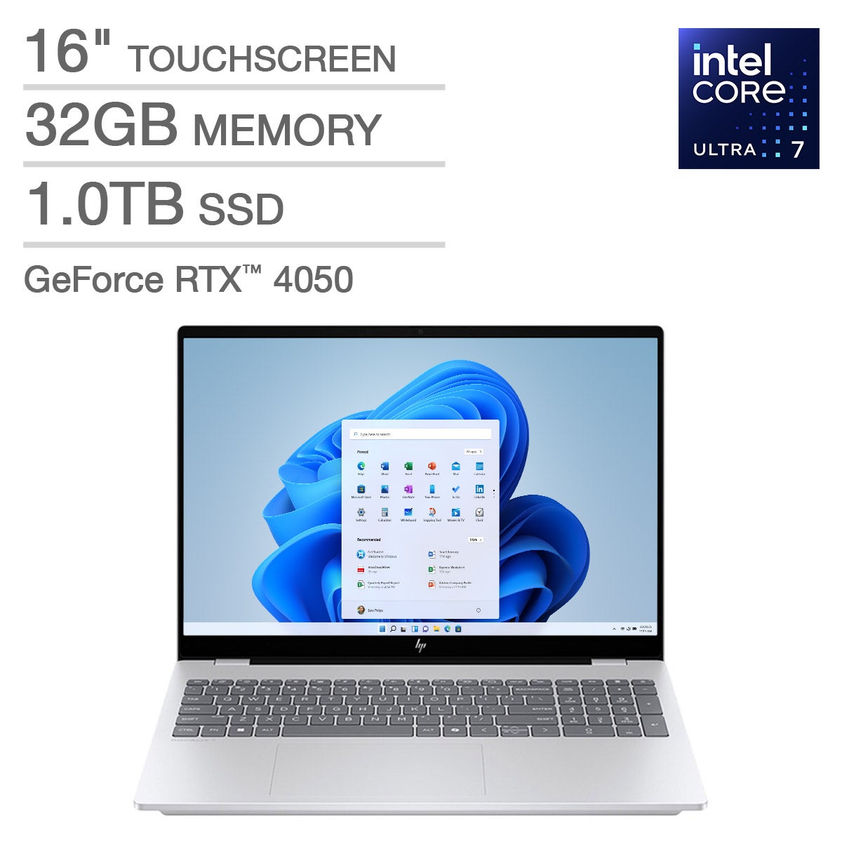 HP OmniBook 7 16-inch Touchscreen Laptop with Intel Core Ultra Processor and GeForce RTX 4050 Graphics