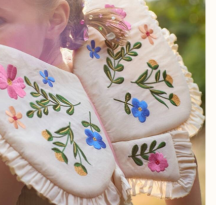 Embroidered Fabric Butterfly Wings