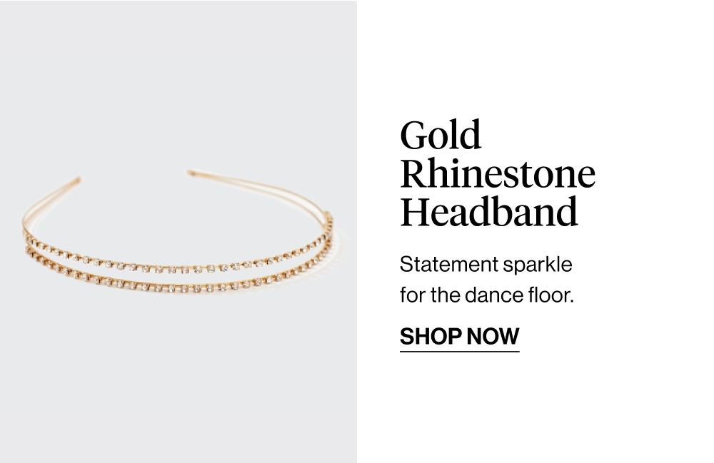 Gold Rhinestone Headband  Statement sparkle for the dance floor.