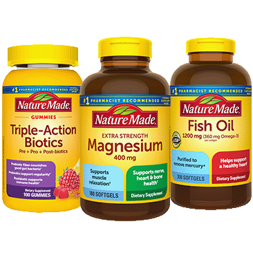 Nature Made Triple-Action Biotics, Extra Strength Magnesium or Fish Oil