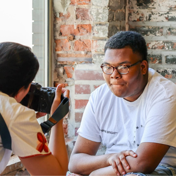 Graduate being photographed 