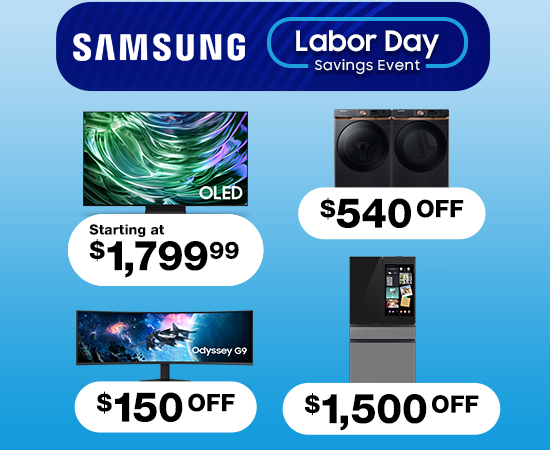 Samsung  OLED TVs Labor Day Event starting at $1799.99