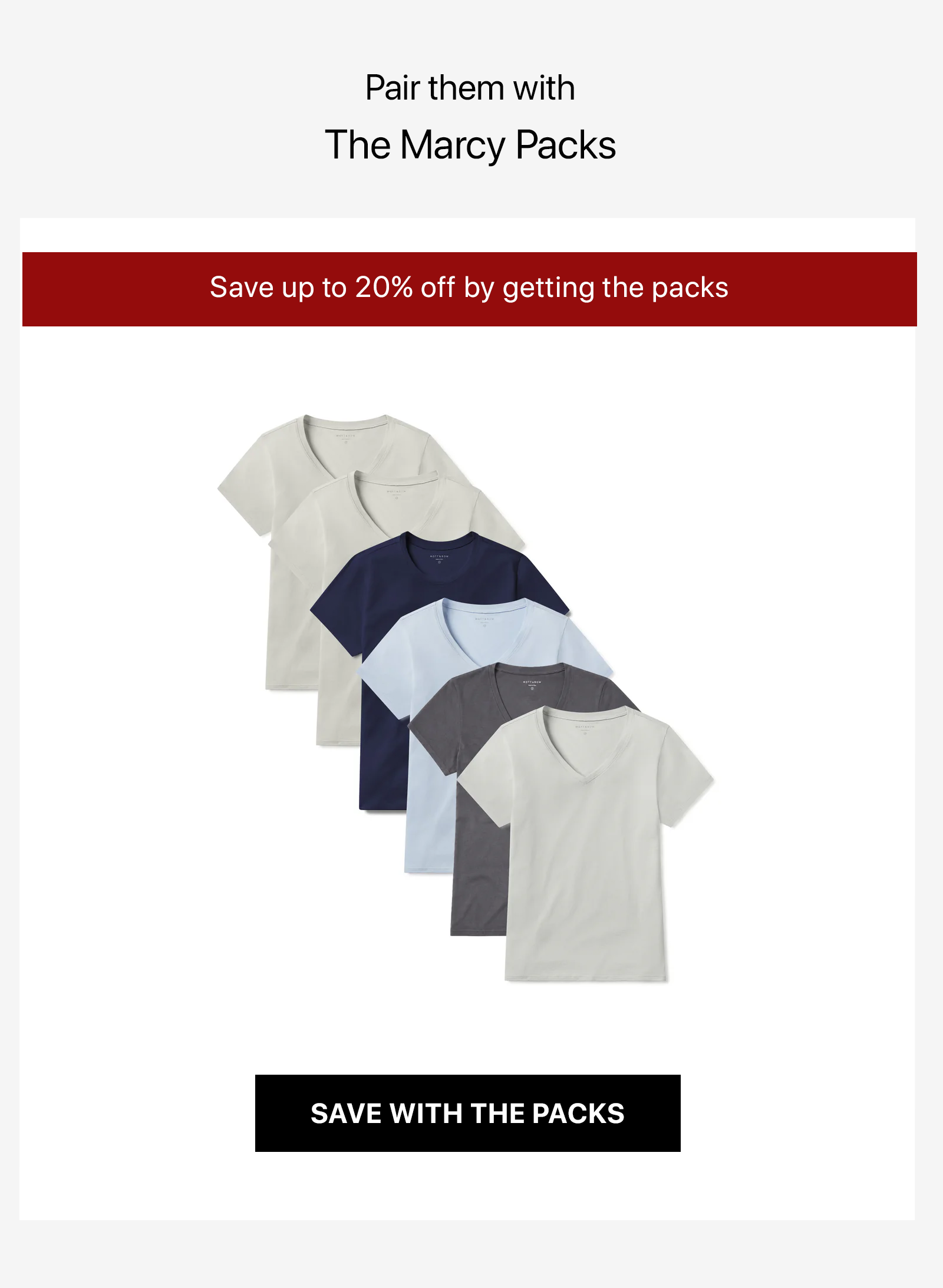 Fitted V-Neck Marcy Tee Packs