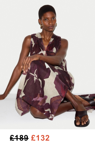 Iris Leaf Linen Dress