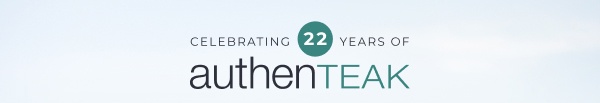 Authenteak company logo. Image Text: AuthenTEAK