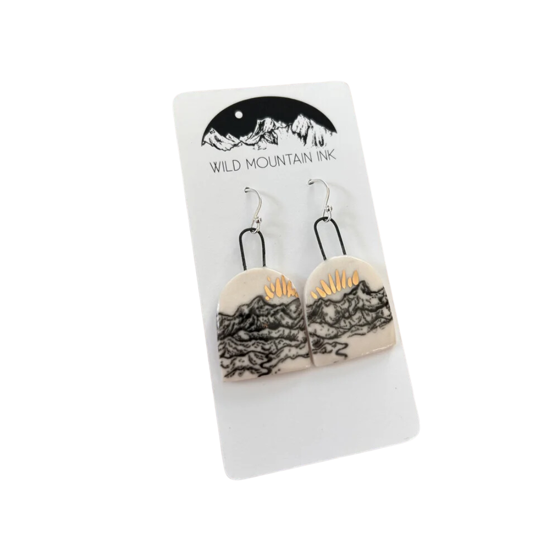 Image of Gold Glow Mountain Porcelain Earrings