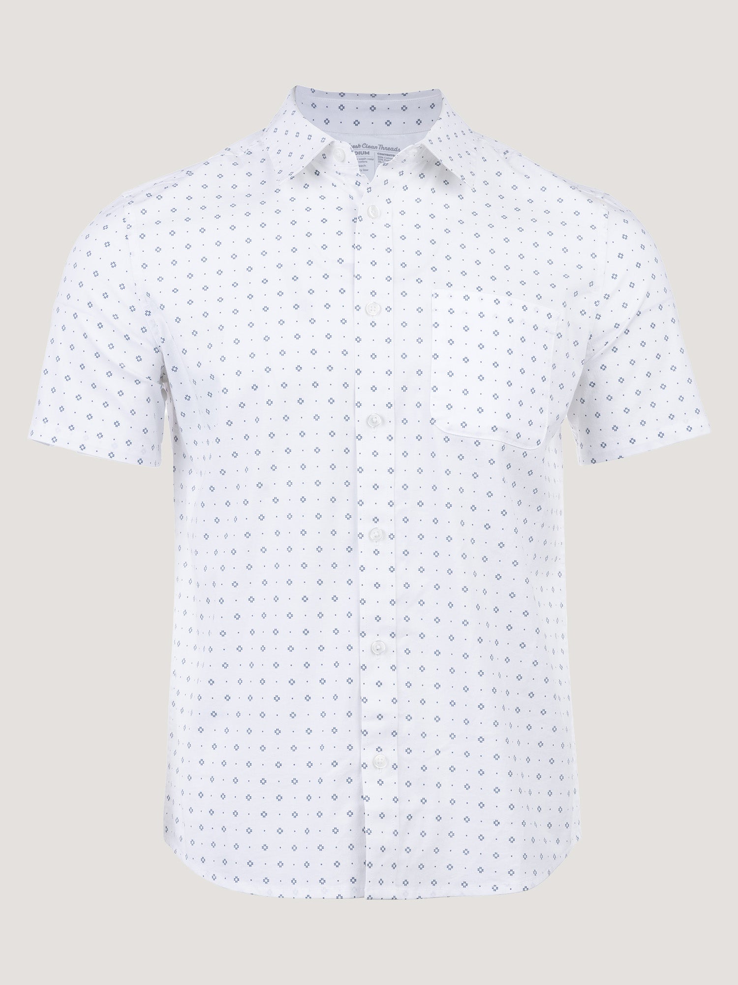 Image of White Print All Day Short Sleeve Shirt
